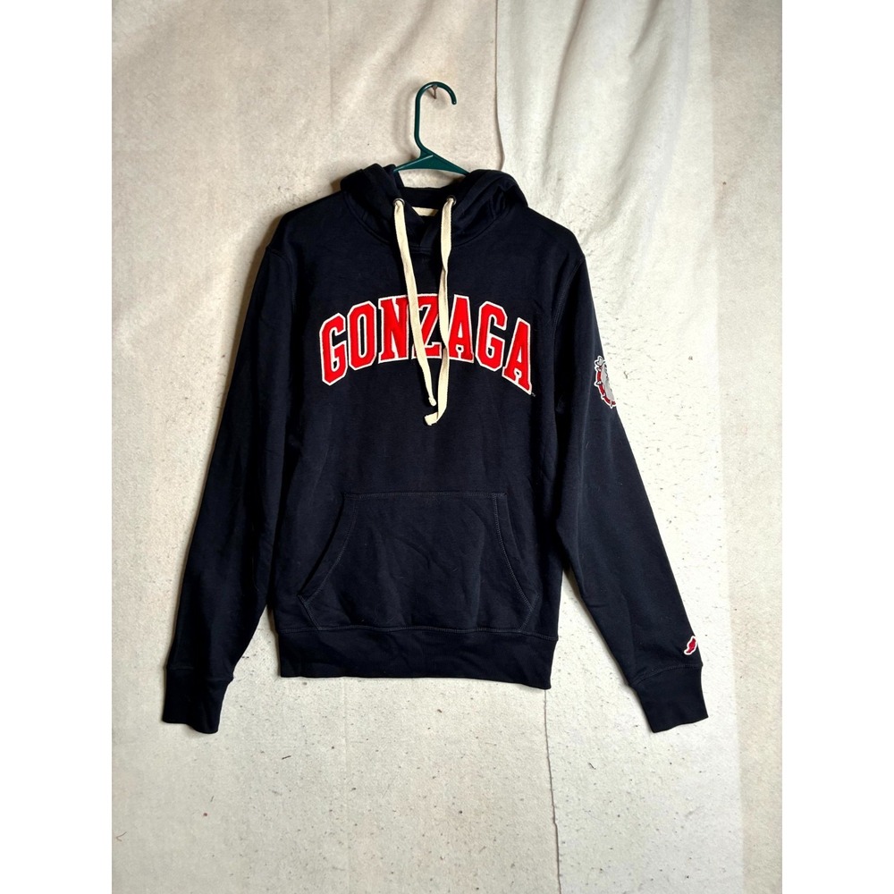 Gonzaga Bulldogs Hoodie Men Small Navy Blue League Spellout Logo Kangaroo Pocket